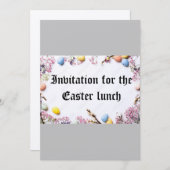 Invitation pour le déjeuner de Pâques (Devant / Derrière)