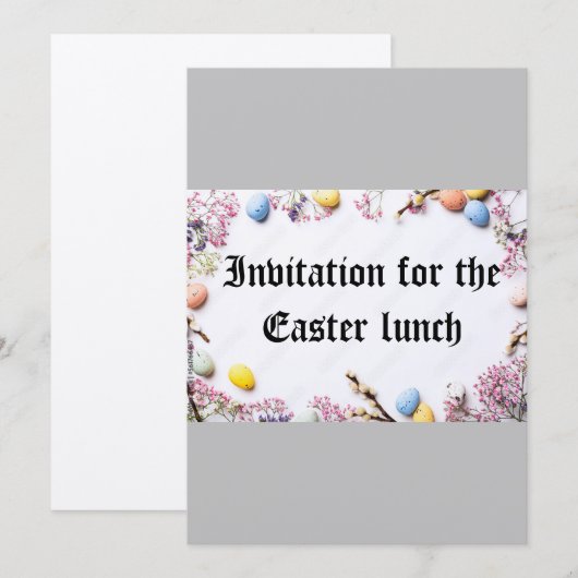 Invitation pour le déjeuner de Pâques (Devant / Derrière)