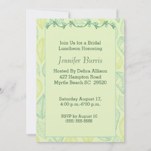 Invitation pour le déjeuner nuptial de la feuille