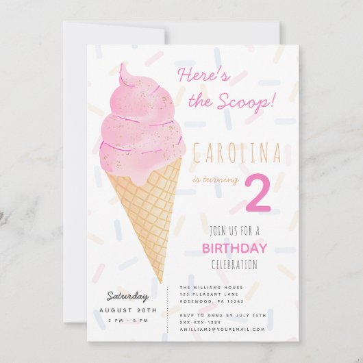 Invitation pour le deuxième anniversaire (Devant)