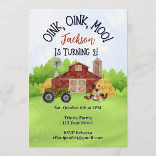 Invitation pour le deuxième anniversaire de la cou