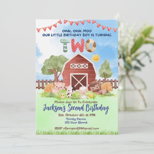 Invitation pour le deuxième anniversaire de la fer (Debout devant)