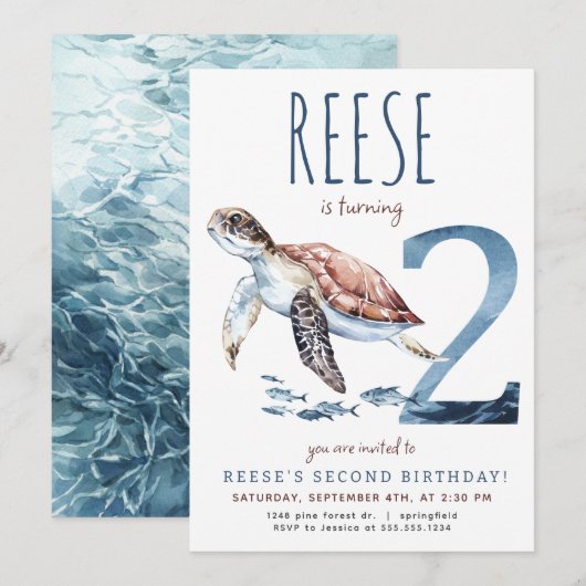 Invitation pour le deuxième anniversaire de la tor (Devant / Derrière)