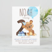 Invitation pour le deuxième anniversaire de l'ours (Debout devant)