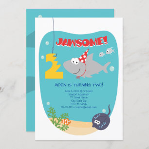 Invitation pour le deuxième anniversaire de Shark 