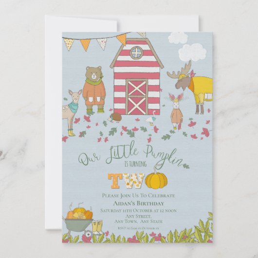 Invitation pour le deuxième anniversaire des amis  (Devant)