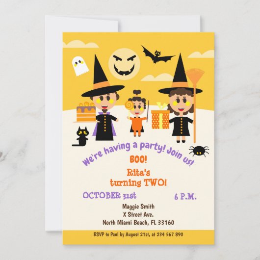 Invitation pour le deuxième anniversaire d'Hallowe (Devant)