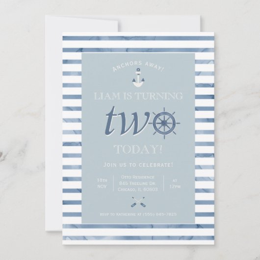 Invitation pour le deuxième anniversaire sur le th (Devant)