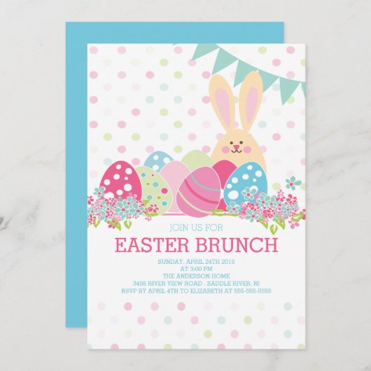 Invitation pour le dîner de fêtes de Pâques (Devant / Derrière)