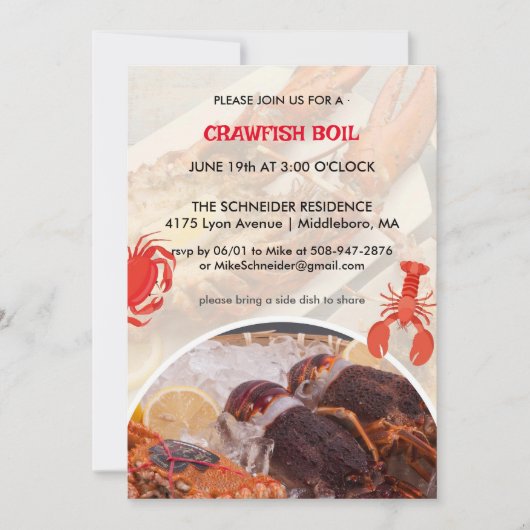 Invitation pour le dîner de la fête de la cuisine  (Devant)