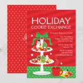 Invitation pour le dîner de Noël d'échange de bisc (Devant / Derrière)