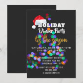 Invitation pour le dîner de Noël Tree Lights (Devant / Derrière)