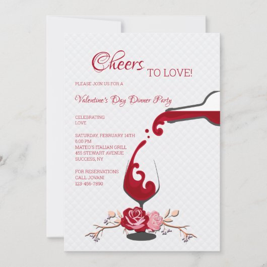 Invitation pour le dîner de Saint Valentin (Devant)