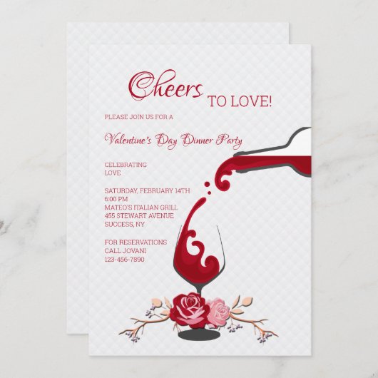Invitation pour le dîner de Saint Valentin (Devant / Derrière)
