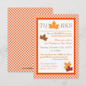 Invitation pour le dîner de Thanksgiving 3x5 - Feu (Devant / Derrière)