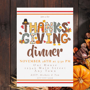 Invitation pour le dîner de Thanksgiving avec moti