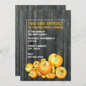 Invitation pour le dîner de Thanksgiving - Citroui (Devant / Derrière)