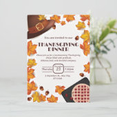 Invitation pour le dîner de Thanksgiving d'automne (Debout devant)