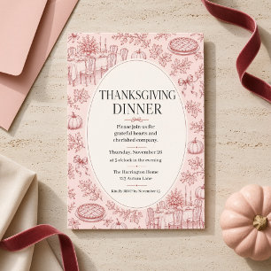 Invitation pour le dîner de Thanksgiving Toile Coq