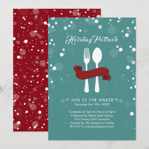 Invitation pour le dîner de vacances Potluck