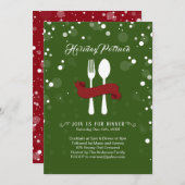 Invitation pour le dîner de vacances Potluck (Devant / Derrière)