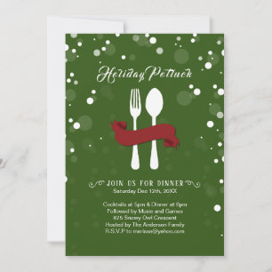 Invitation pour le dîner de vacances Potluck