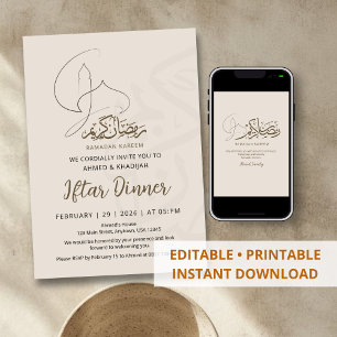 Invitation pour le dîner Iftar de la mosquée en li
