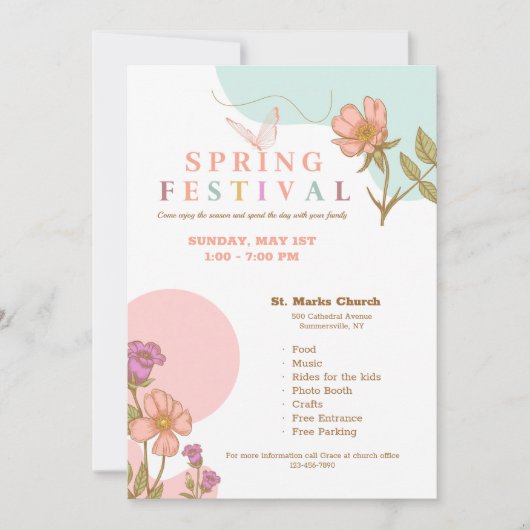 Invitation pour le Festival de Printemps (Devant)