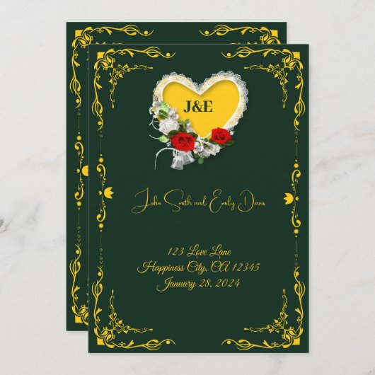 Invitation pour le générateur de code Qr Mariage (Devant / Derrière)