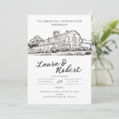 Invitation pour le lieu de réception personnalisé (Debout devant)