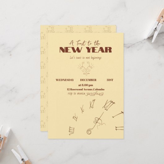 Invitation pour le Nouvel An (Devant/Arrière en situation)