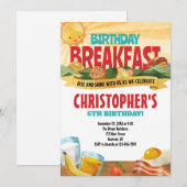 Invitation pour le petit déjeuner d'anniversaire (Devant / Derrière)