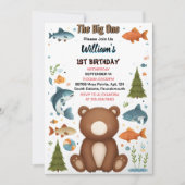 Invitation Pour le plaisir Brown Poisson Garçon mignonne Bear (Devant)