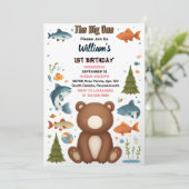 Invitation Pour le plaisir Brown Poisson Garçon mignonne Bear (Debout devant)