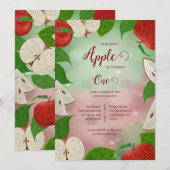 Invitation pour le premier anniversaire Apple of M (Devant / Derrière)