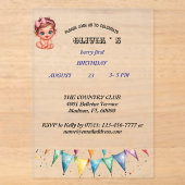 Invitation pour le premier anniversaire aux fruits (Recto)