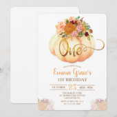 Invitation pour le premier anniversaire avec citro (Devant / Derrière)