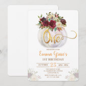Invitation pour le premier anniversaire avec citro (Devant / Derrière)