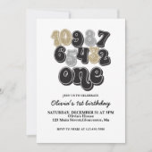 Invitation pour le premier anniversaire avec compt (Devant)