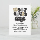 Invitation pour le premier anniversaire avec compt (Debout devant)