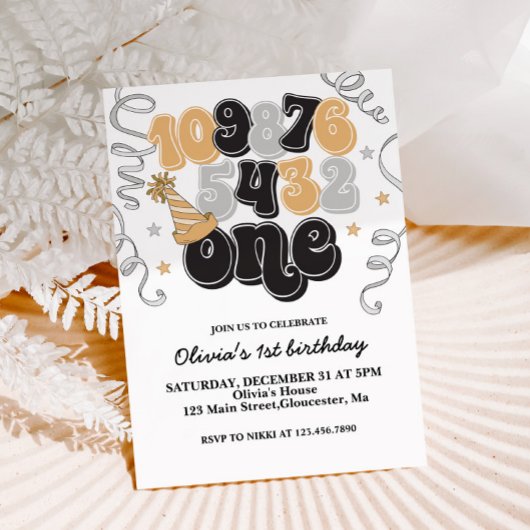 Invitation pour le premier anniversaire avec compt