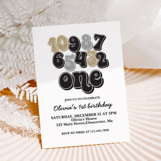 Invitation pour le premier anniversaire avec compt