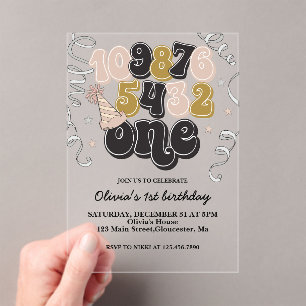 Invitation pour le premier anniversaire avec compt
