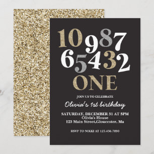 Invitation pour le premier anniversaire avec compt
