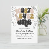 Invitation pour le premier anniversaire avec compt (Debout devant)