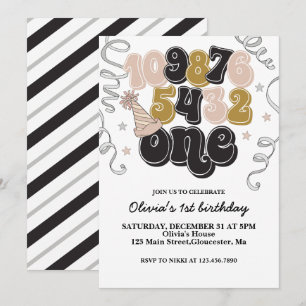 Invitation pour le premier anniversaire avec compt