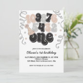 Invitation pour le premier anniversaire avec compt (Debout devant)