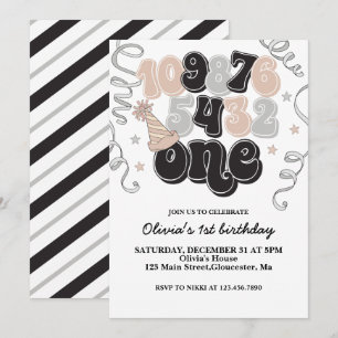Invitation pour le premier anniversaire avec compt