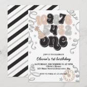 Invitation pour le premier anniversaire avec compt (Devant / Derrière)