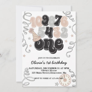 Invitation pour le premier anniversaire avec compt